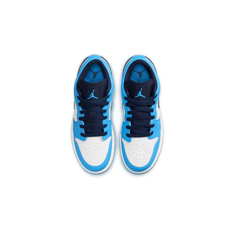 Детские кроссовки Air Jordan 1 Low GS UNC White University-Blue Obsidian 553560-144