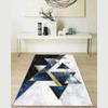 Стильный декоративный ковер с треугольным узором под мрамор синего цвета с противоскользящей основой, мягкий коврик, ковер для гостиной, коврик для кухни