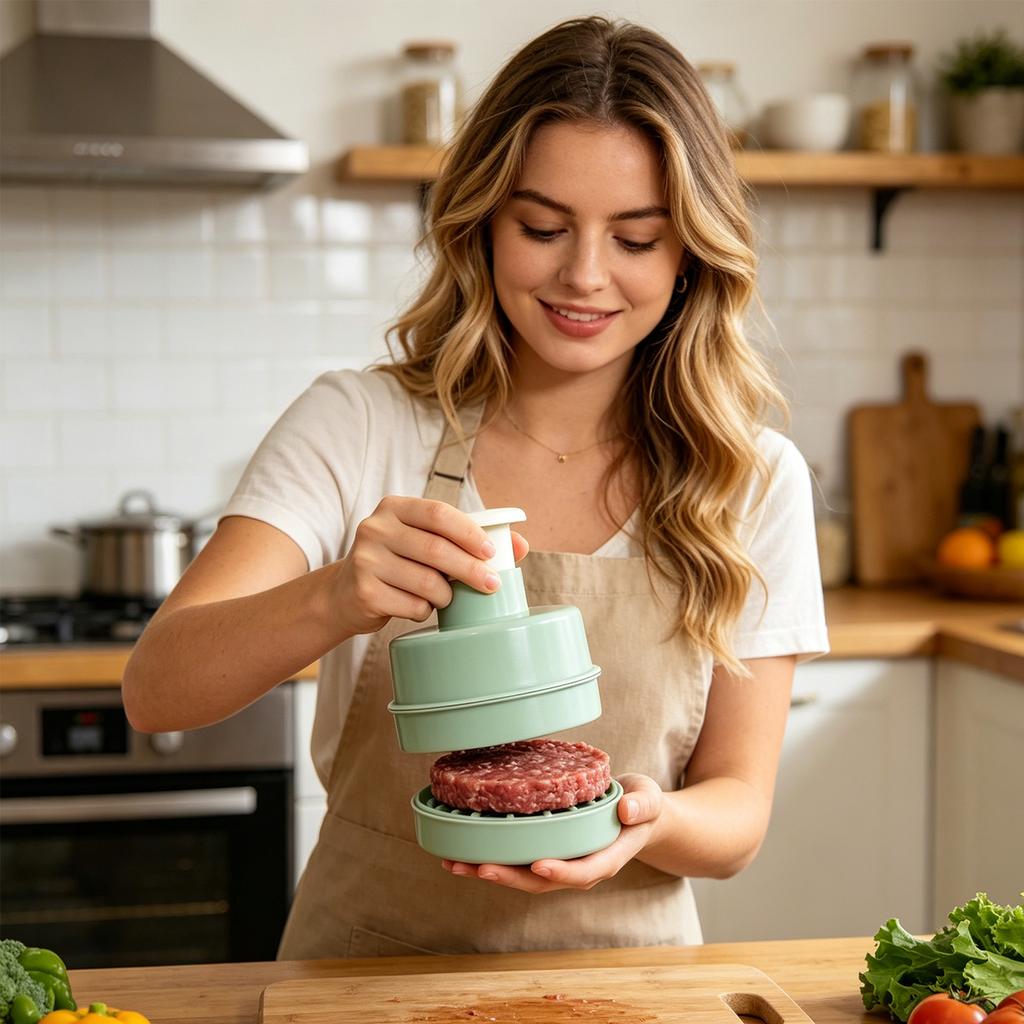 Многофункциональная кухонная пресс-форма для бургеров, формовка мясных котлет, пластиковая круглая форма для котлет, пресс для котлет для гамбургеров для домашнего приготовления