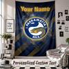 Wall Hanging Tapestry With Custom Name & Text, Parramatta Eels Decorative Tapestry For Bedroom