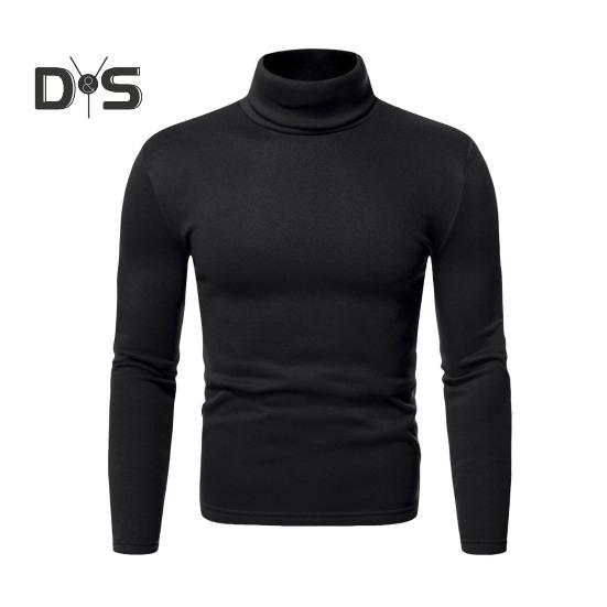 Spring Autumn Men Fitness Top Slim Fit High Collar Stretchy Long Sleeves Solid Color Pullover Fitness Sport Top Winter Bottoming Clothes