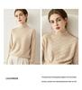 Lekasha Women's High Neck Waffle Knit 100% Pure Cashmere Sweater - Long Sleeve, Autumn/Winter
