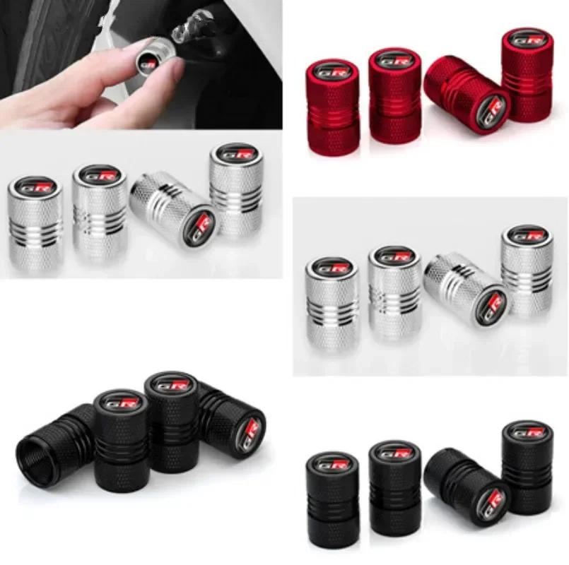 For Toyota ad114Pcs Car Valve Caps for Toyota GR Sport Yaris Rav4 Avensis Auris Camry Sequoia C-hr Wheel Tires Air Tyre Stem Protective Covers