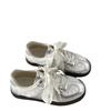 Spring and Autumn New Silver German Training Shoes Retro Casual Sports Board Shoes Versatile Flat Lace Edge White Shoes