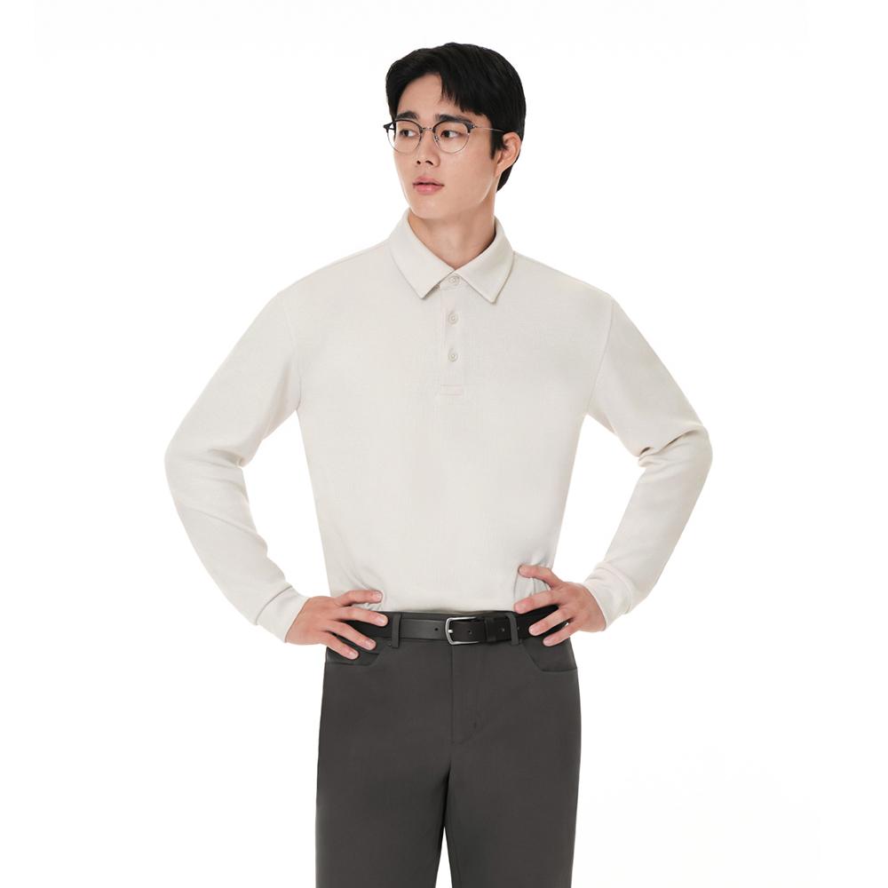 ANDAR [Washable] Primeknit Men'S Polo Long Sleeve (Type B)