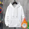 8XL Autumn and Winter Hooded Sweater Men's Solid Color Plus Velvet Warm Top All-match Youth Loose Large Size Hoodie Sports Jacket