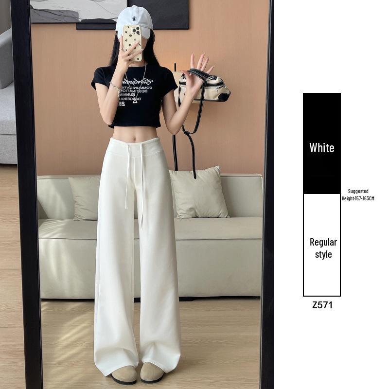 Женские летние 2025 серые джоггеры с высокой посадкой - Тонкие, свободные, из ледяного шелка, брюки с зауженными штанинами