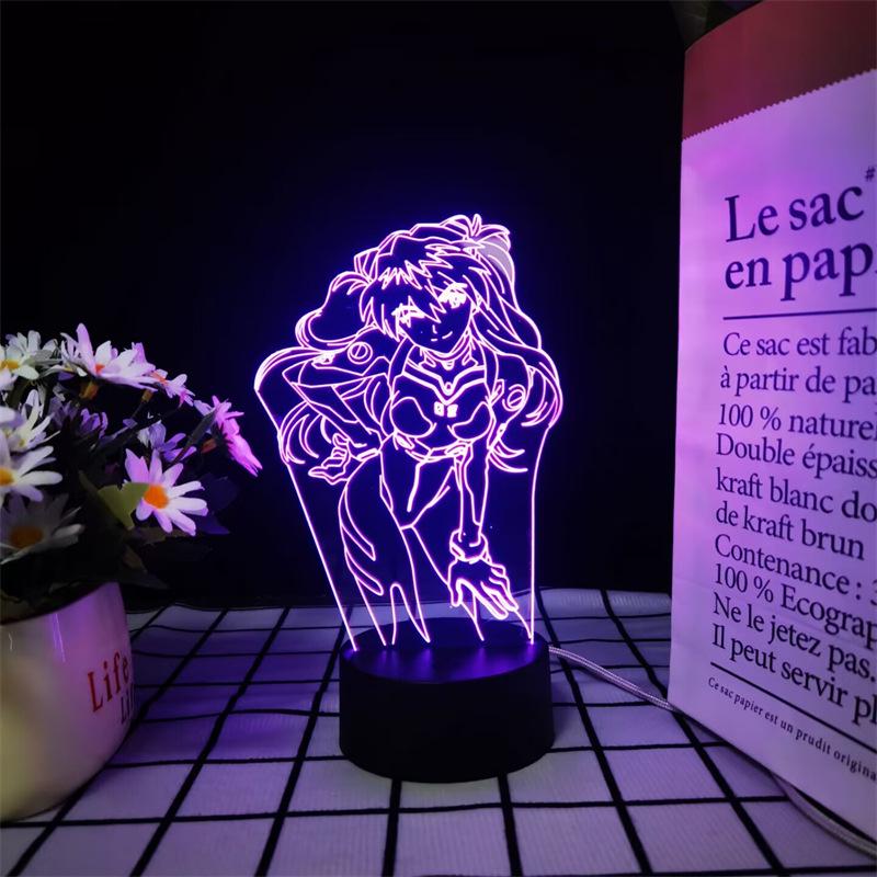 Светодиодный ночник Neon Genesis Evangelion: Цветная сенсорная 3D акриловая фигурка с дистанционным управлением
