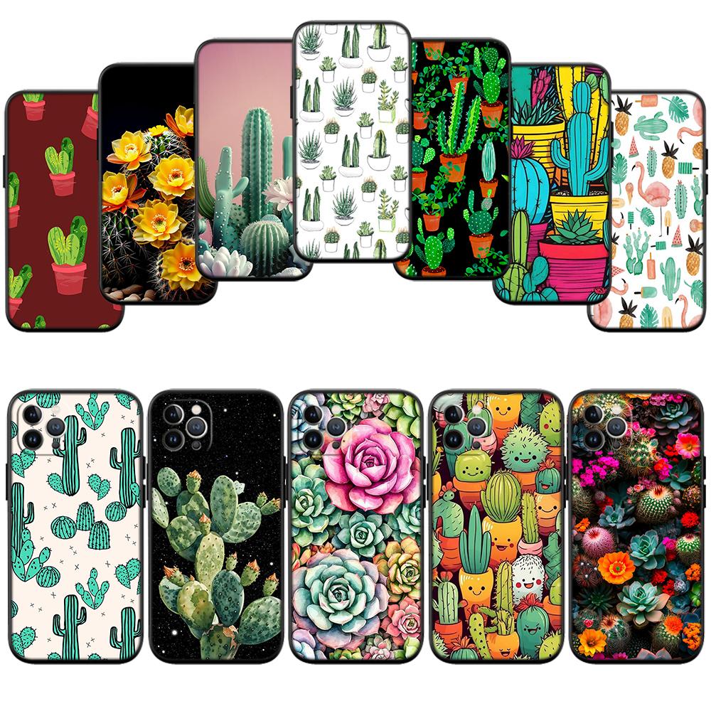 RA33 Watercolour Cacti Succulent New High-End Shell Phone Case for iPhone 16 15 14 13 12 Pro Max Plus Mini