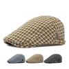 Винтажная клетчатая шляпа вперед, кепки газетчика, женские весенне-летние тонкие дышащие береты, мужские британские шляпы маляра, шляпа водителя, шляпа плюща