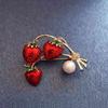 1Pcs Strawberry Brooch Electroplate Fashion Brooch Pin Fruit Brooch Accessories Jewelry KTY