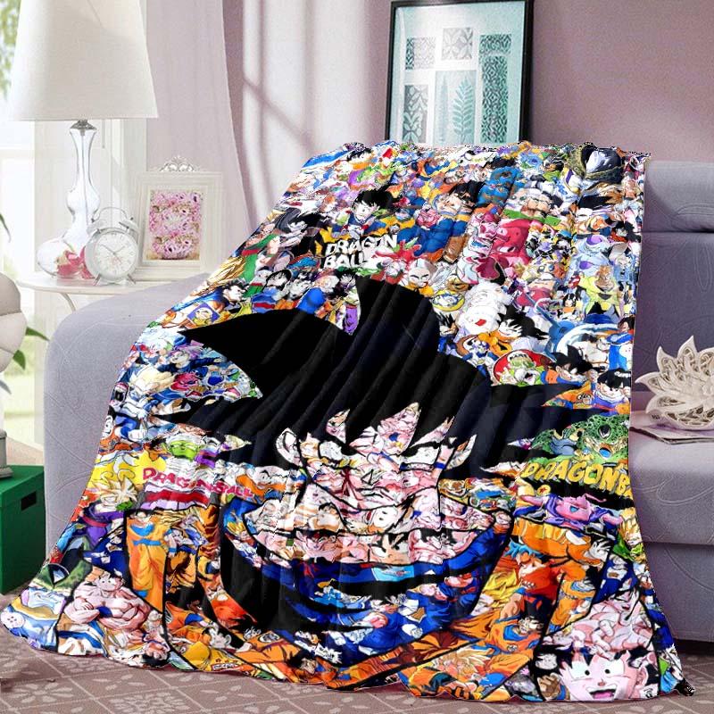 Dragon Ball Anime Print Blanket Warm Comfortable Flannel Blanket for Bedrooms, Sofas, Beds, Chairs, Picnics, Travel-LXR16