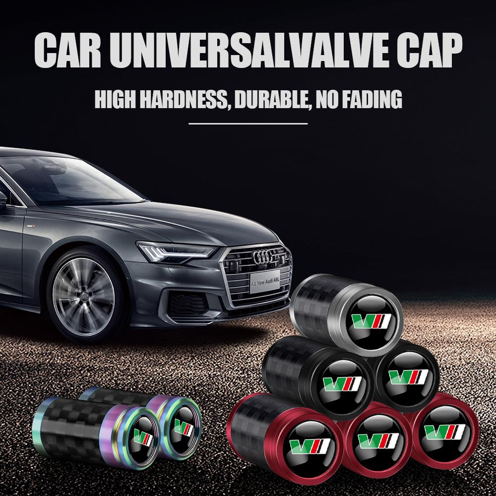 ADT1 4Pcs Car Metal Wheel Tire Valve Stem Air Caps Auto Refit for Skoda S VII VRS Octavia Rapid Fabia Superb Kodiaq Scala Karop Kamiq