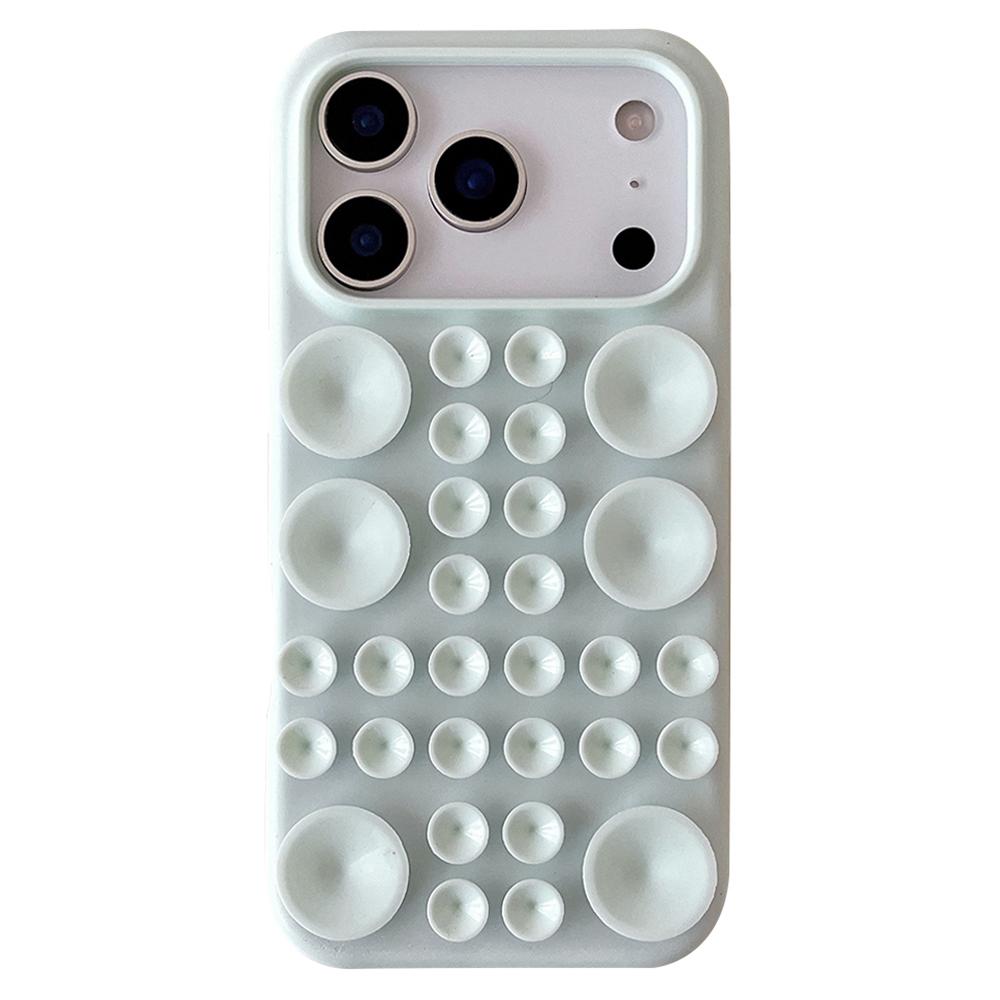 For iPhone 17 Pro Max Case Suction Cup Silicone Phone Cover with Fabric Lining