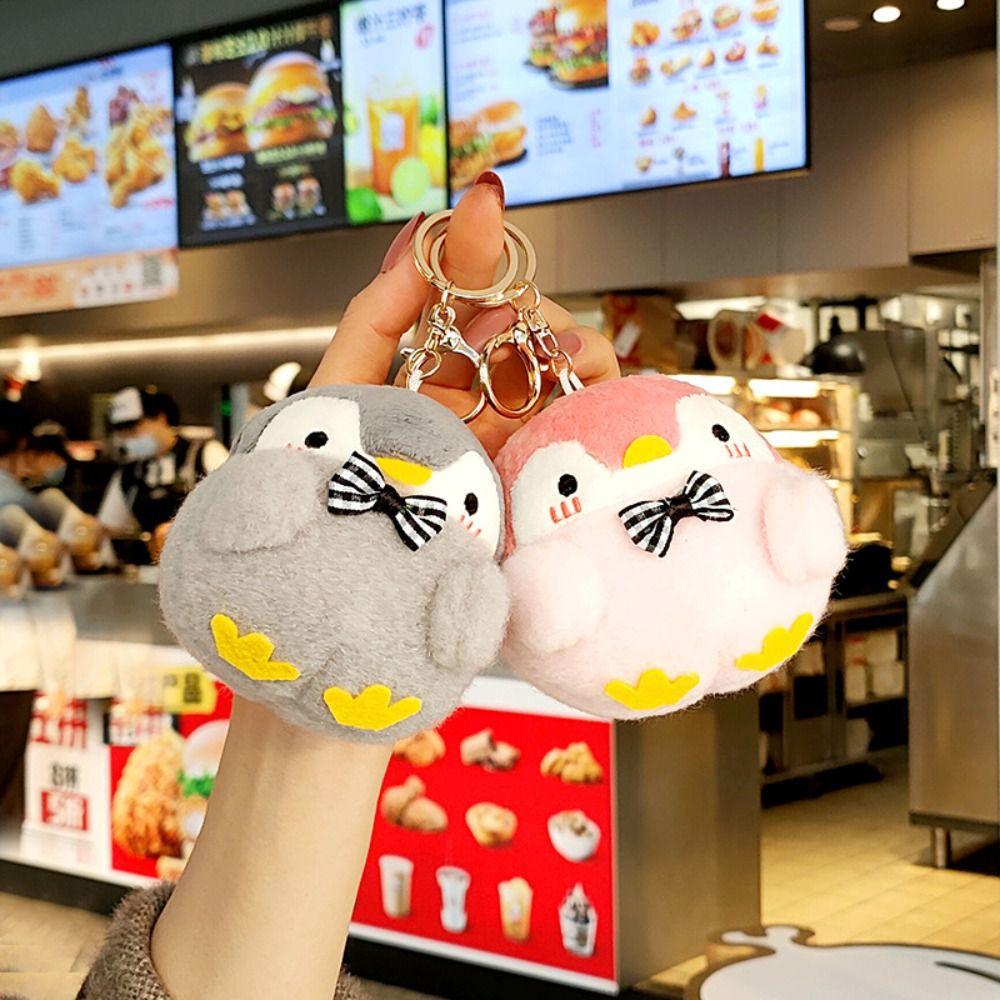 Игрушка для переодевания, женский держатель для ключей, корейский стиль, пряжка для ключей, плюшевый брелок, подвеска в виде пингвина