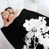 Flower Tops Silhouette Black and White Throw Blanket Multi-Purpose Polar for babies Camping Blankets
