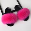 Furry Slippers for Women The Same Style In Summer Real Fox Fur Slippers Plus Size Female Sandals