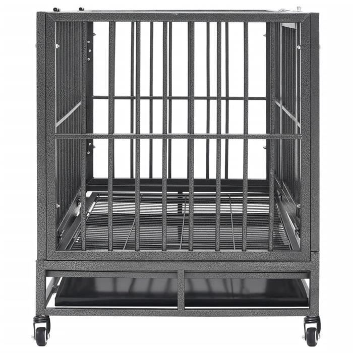 VidaXL Cage pour chiens avec roues Acier 92x62x76 cm