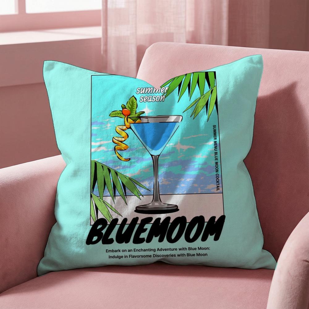 Classic Art Mojito Cocktail Cushion Cover Multi-Scene Pillow Cover for Home & Car - Reversible, Soft & Durable for Daily Use