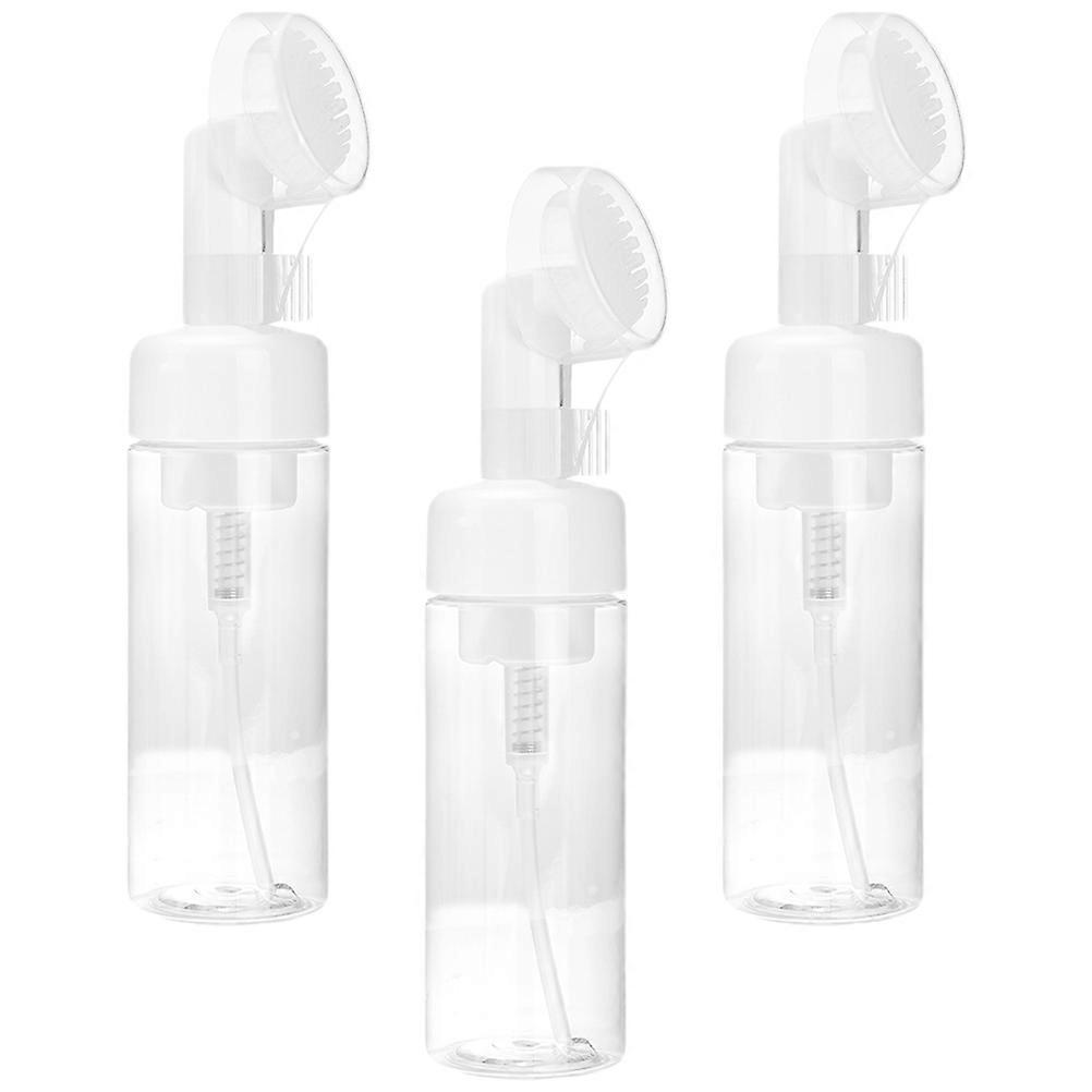 Mousse Foams Bottle Brush Head for Facial Cleanser with 3Pcs Empty Bottles