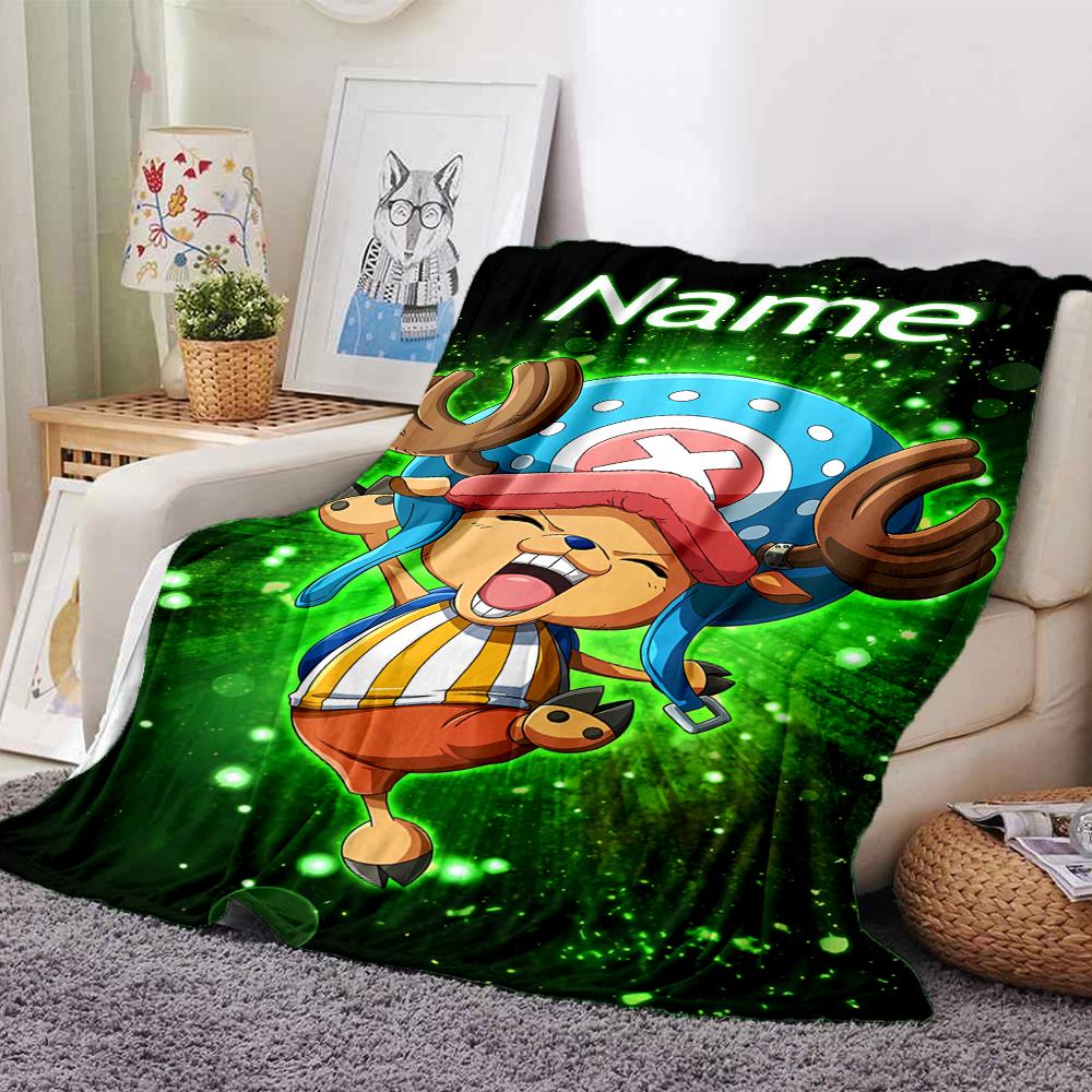 Customiz Name Personality One Piece Chopper Blanket Soft &Warm Sofa Office Bed Travel Lunch Break Blanket, Gift Suitable All Seasons