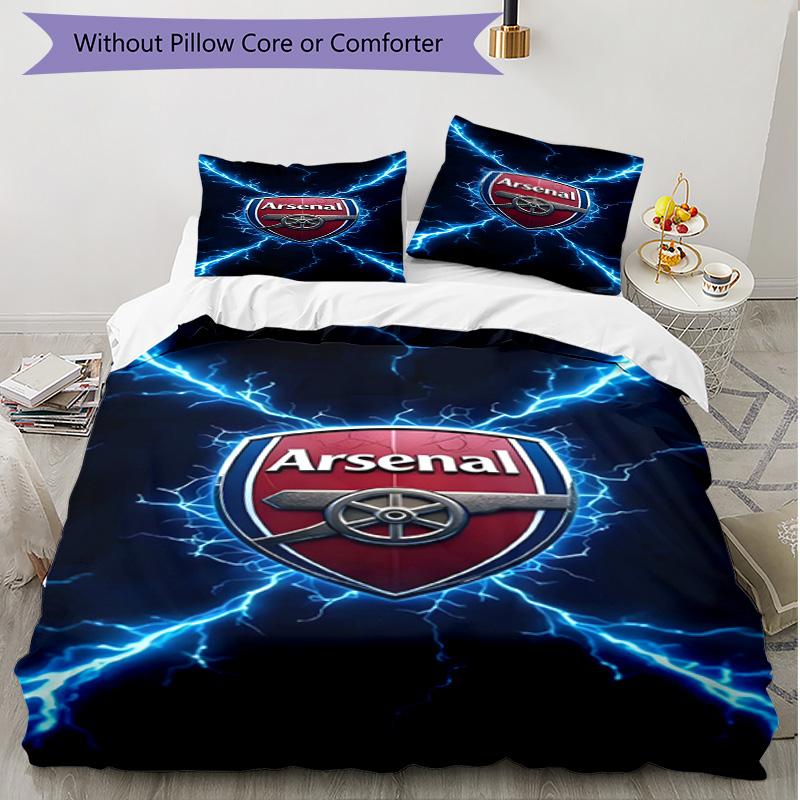 3pcs Duvet Cover Set (1*Duvet Cover + 2*Pillowcase, Without Core), football team.C Print Soft All‑Season Bedding Set, Home Bedroom Decor Gift