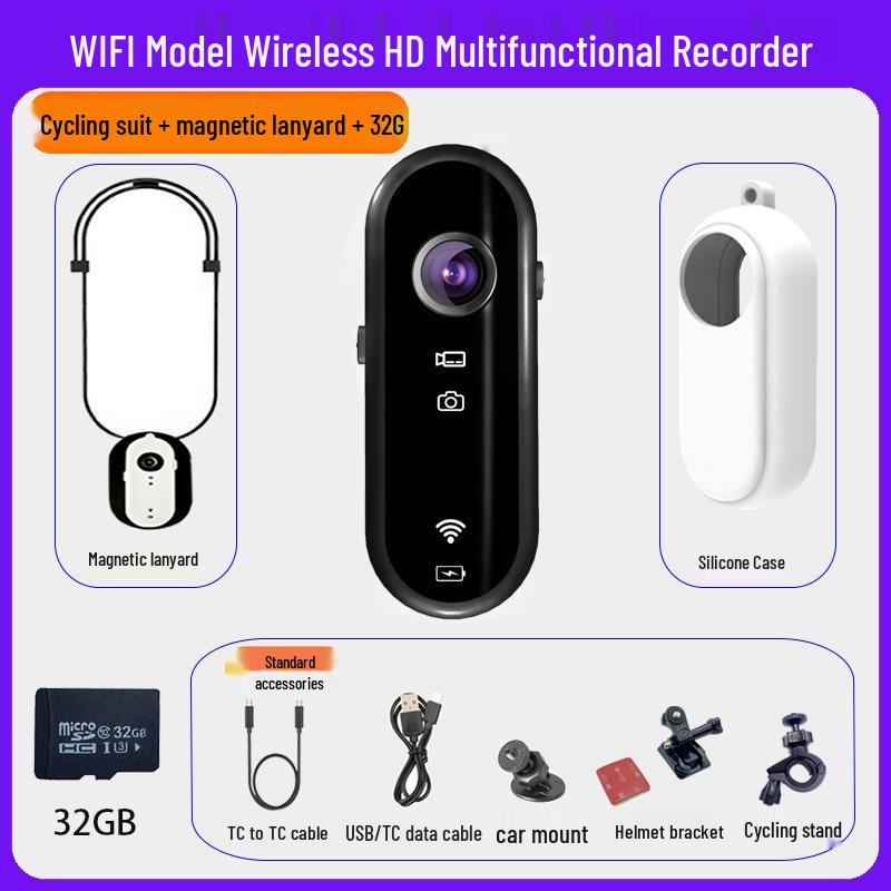 Экшн-камера для большого пальца для велоспорта и альпинизма - HD 1080p сверхширокоугольная