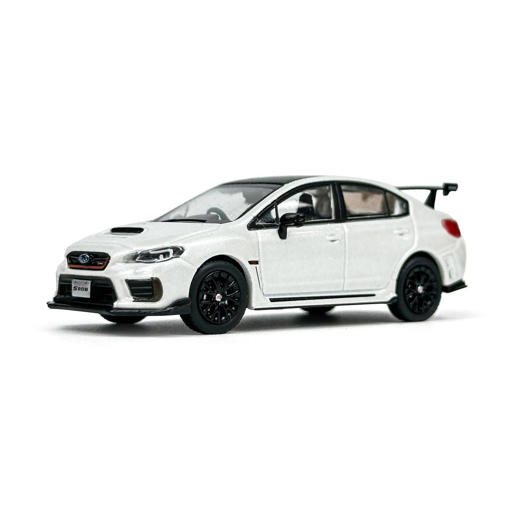 PAUDI MODEL 1/64 scale Subaru WRX STI S208 Right Pedestal Diecast Model Car White