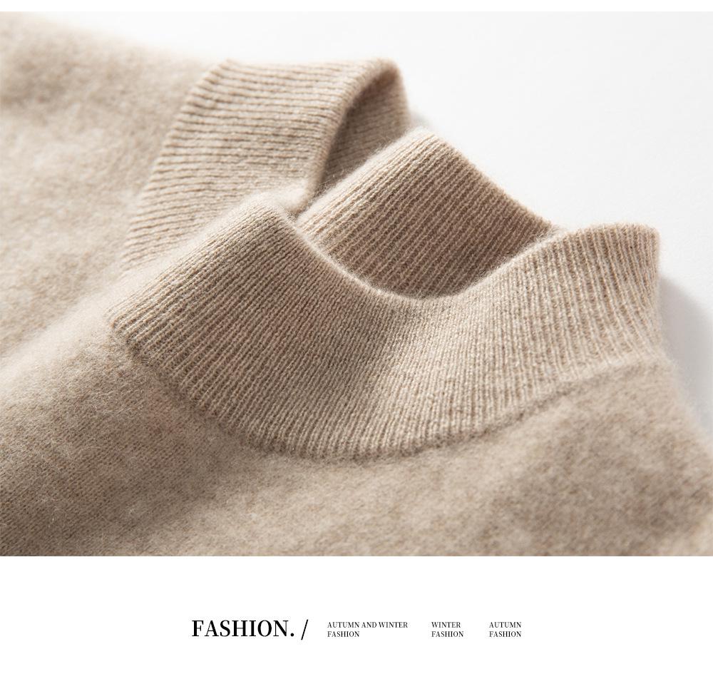 2025 Autumn/Winter Luxury Business Casual Men's Lightweight Warm Solid Half-High Collar Sweater