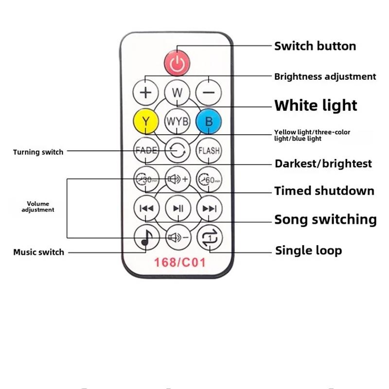 Starry Sky Projection Music Bluetooth Night Light Dreamy Gift Rotating Bedroom Bedhead Atmosphere Lighting
