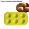 6 Holes Reusable Silicone Cake Mold Lemon Chestnut Shape Heat Resistant Baking Tool for Mousse Pudding Pastry DIY Gift