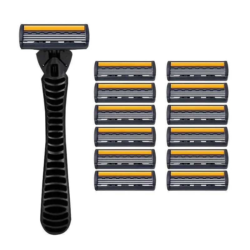 Прочное 3-слойное лезвие для безопасной бритвы из нержавеющей стали для легкого ручного удаления волос