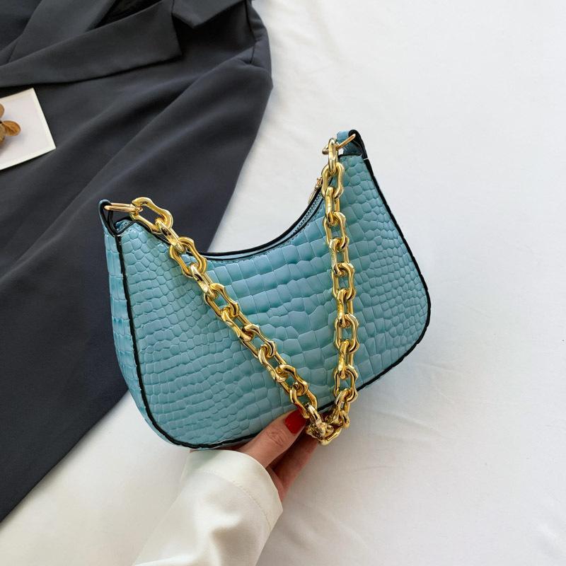 2024 осень новая женская сумка модная цепочка сумка через плечо европейская и американская ретро полукруглая сумка полумесяц сумка подмышкой модная крутая женская