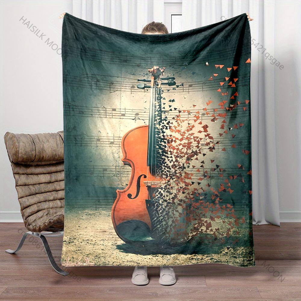 Violin shattering into fragments Print Adult Children Warm Blankets Home Travel Car Soft Comfortable Suitable for all seasons