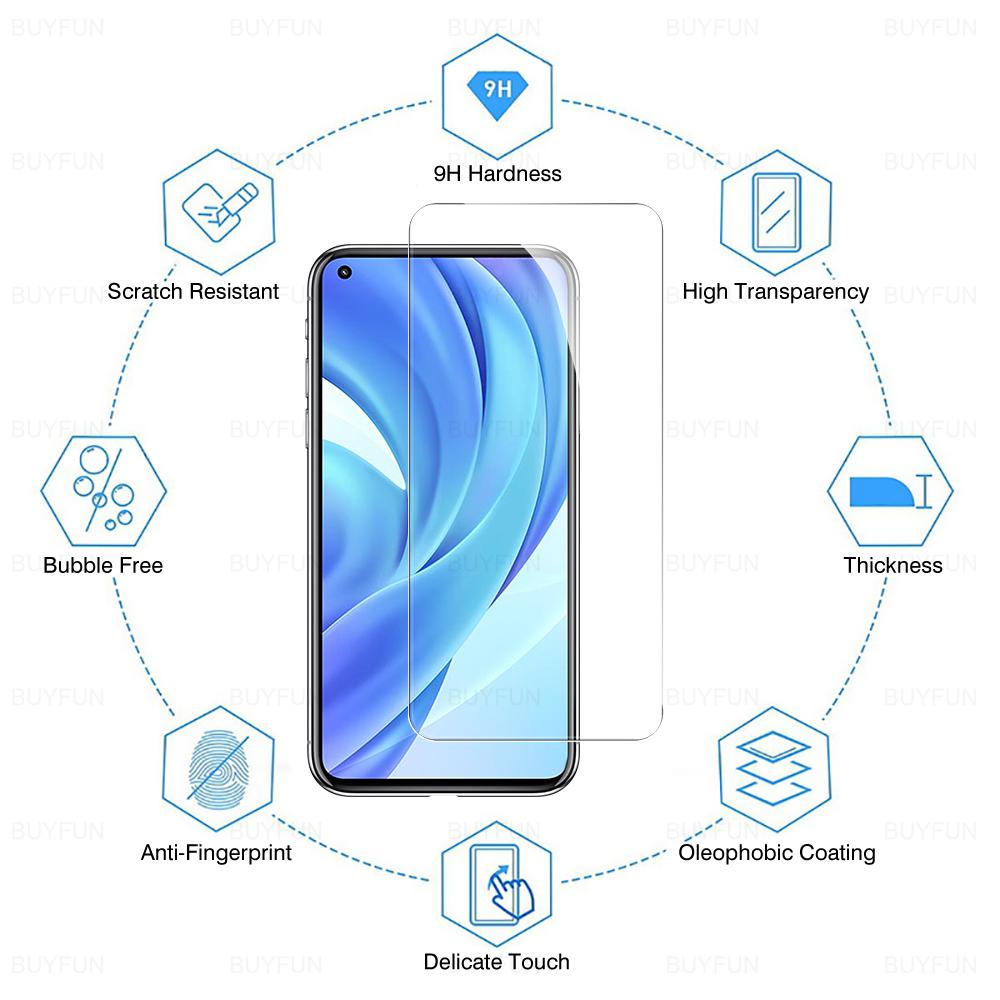 Защитная пленка для экрана из закаленного стекла для Xiaomi Mi 11 Lite 4G 5G NE 10 9 9T 8 SE A1 A2 A3 poco X3 F3 M3 M4 REDMI 6 7 8 9 9S 10 10S 8T защитная пленка