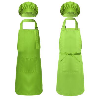 Детский фартук и шляпа шеф-повара, детский регулируемый фартук-нагрудник, милый кухонный фартук для мальчиков и девочек для приготовления пищи, выпечки, рисования, тренировочная одежда