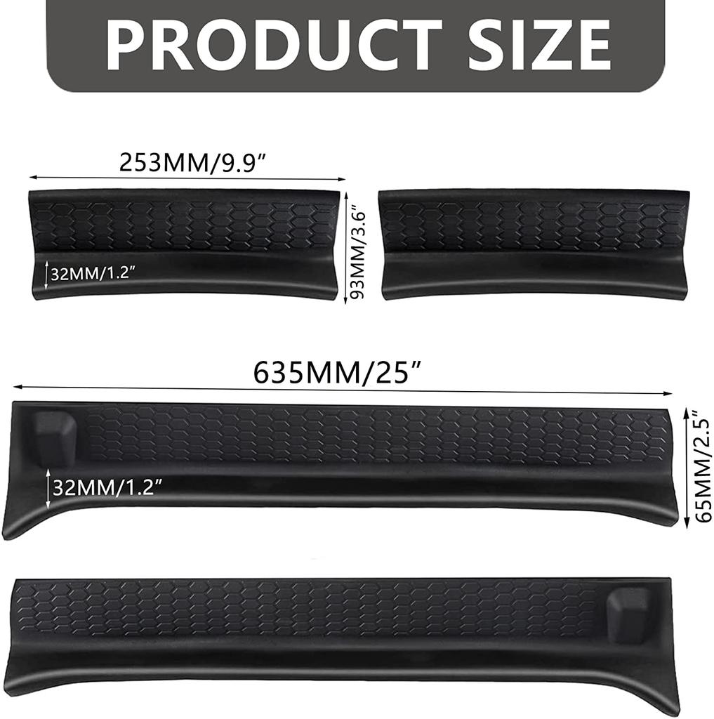 Door Sill Guard Cover Rubber Plate Protector for Jeep Wrangler JL Gladiator JT 4-door 2018-2025 Protective Car Accessories AMQ1