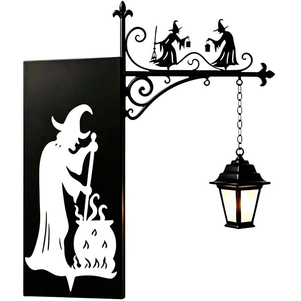 Gothic Iron Witch Bookshelf Lamp Black Metal Mini Shelf Lamp Gift for Book Lovers