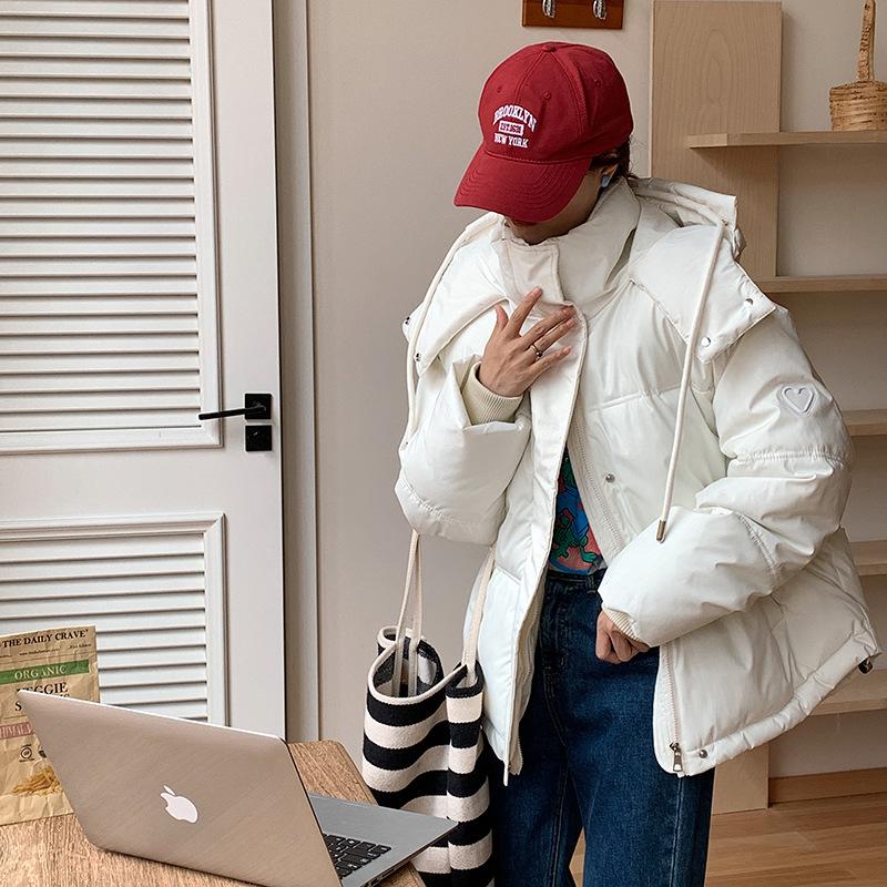 Теплое пальто с капюшоном для женщин, зимнее новое модное универсальное свободное хлопковое пальто для женщин, модное пальто для женщин