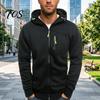 Casual Lightweight Outerwear Men Zip-up Hoodie, Athletic Hooded Jacket, Long Sleeve Sweatshirt Versatile Exercise Sports Jacket with Zippered Pockets