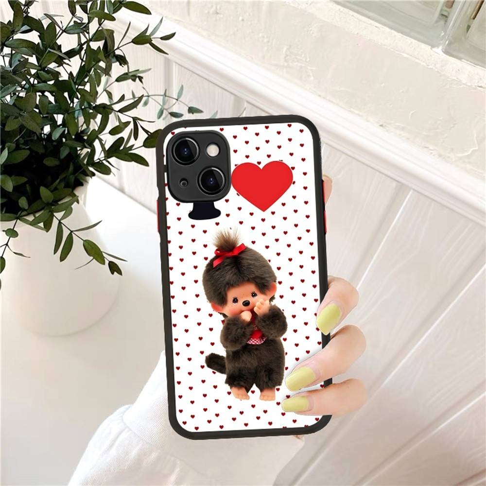 Cute Cartoon M-Monchhichi Phone Case For IPhone 14 12 13 Mini Pro Max 8 7 Plus X XR XS MAX Translucent Matte Covers