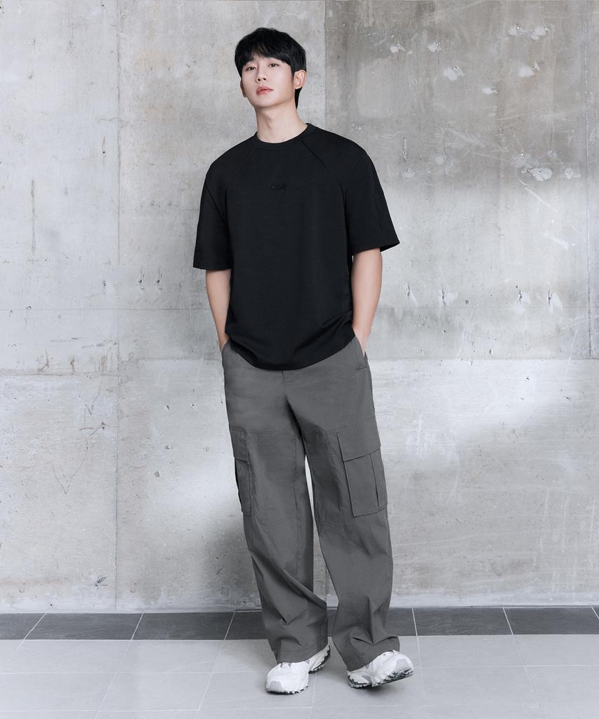 MINDBRIDGE Woven Mix Cutout Semi-Oversized T-Shirt Myts3142
