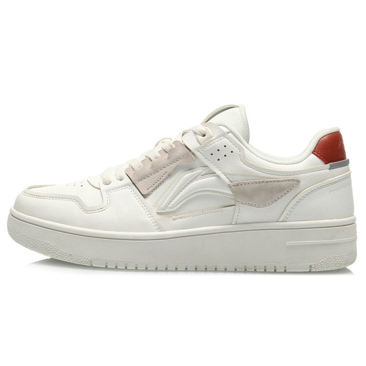 Li Ning Tianji Non-Slip Shock Absorption Wear-Resistant Breathable Low-Top Skate Shoes Men Sneakers Cloud-White AGCP299-5