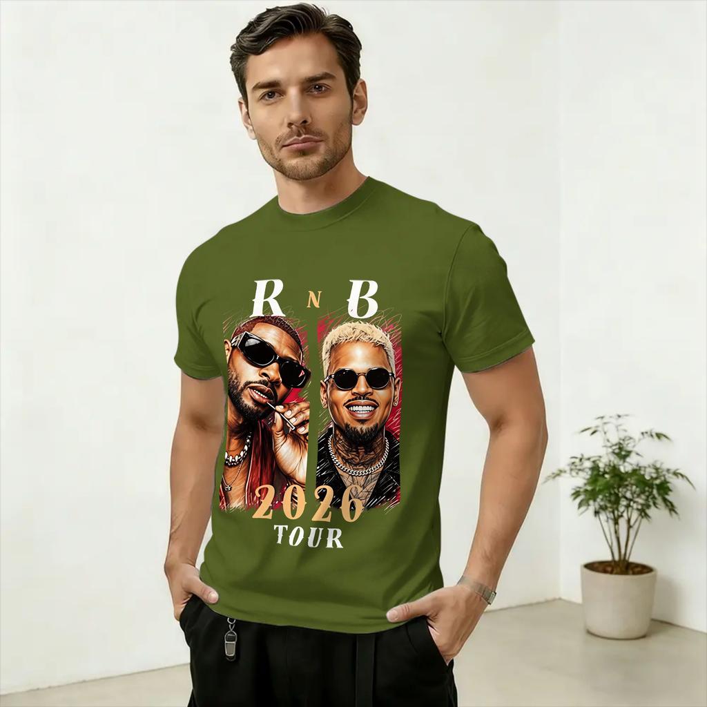 Raymond Brown RB Tour 2026 Concert T Shirt for Unisex Cotton Vintage TShirt Round Neck Tee Shirt Short Sleeve Clothes Unique