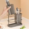 2025 Utensil Holder Plus Stainless Steel Knife Block Sink Caddy,Spoon Chopsticks Fork Drain Rack Kitchen Cutlery Storage Holder