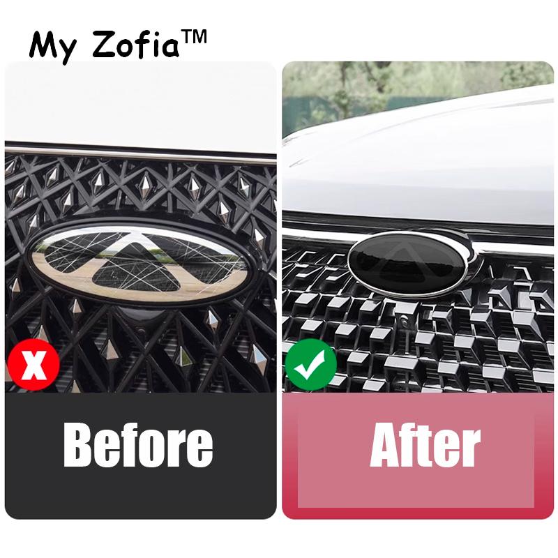 For CHERY TIGGO 8 Pro Max 2023 2024 2025 Car Front Bumper Emblem Badge Decal Black Logo Refit Black TPU Sticker Accessories WW26