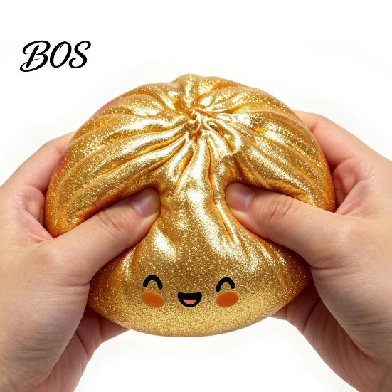 Durable Squeeze Ball Steamed Bun Stress Ball, Soft TPR Dumpling Toy Tactile with Mini Inside, Slow Rising Fidget for Adults Portable