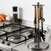 Вращающийся держатель для кухонных принадлежностей с 8 крючками, вращение на 360 градусов, держатель для посуды, органайзер для ложек, органайзер для венчиков, стойка для кухни