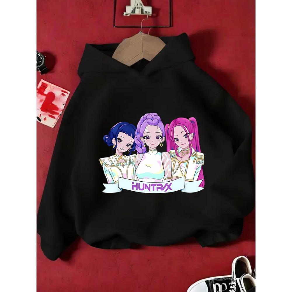 KPop Demon Hunter Rumi Derpy Cartoon Girls Boy Hooded Sweatshirt Warm Children's Wave Fashion Casual Tops Casual Girls Clothing