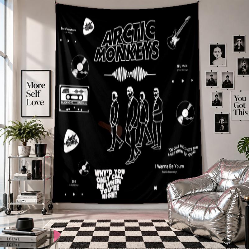 Wall TapestryArctic Monkeys Art Hanging Cloth Decorative Background Cover for Room Decoration